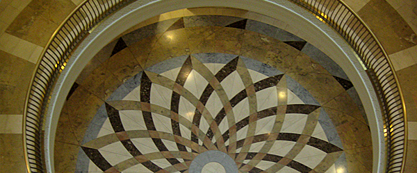 Iowa Judicial Branch building rotunda looking down